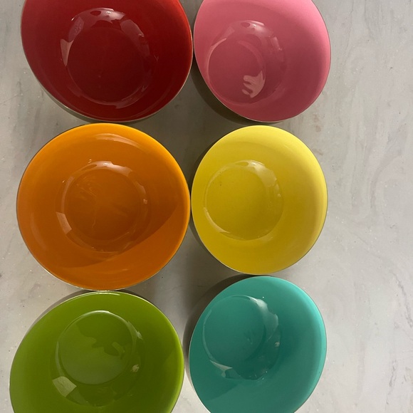 Metal Enamel Bowls Set (6) - Picture 3 of 6